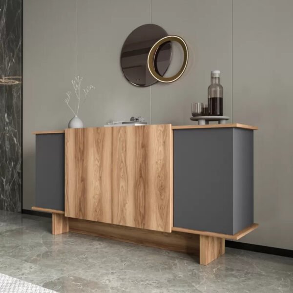 Μπουφές Aramos House Genius σε ανθρακί - oak απόχρωση 180x45x80εκ - Image 4
