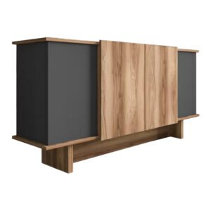 Μπουφές Aramos House Genius σε ανθρακί - oak απόχρωση 180x45x80εκ