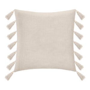 Μαξιλάρι διακοσμητικό Erden House Genius με κρόσσια ύφασμα σε ιβουάρ απόχρωση 50x50εκ