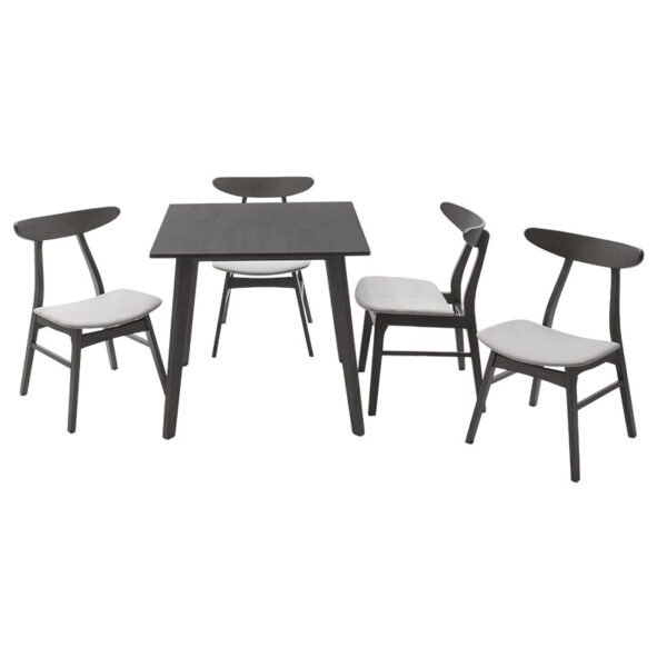 Tραπεζαρία Benson - Orlean House Genius σετ 5τμχ rustic grey - ύφασμα γκρι 80x80x75εκ - Image 2