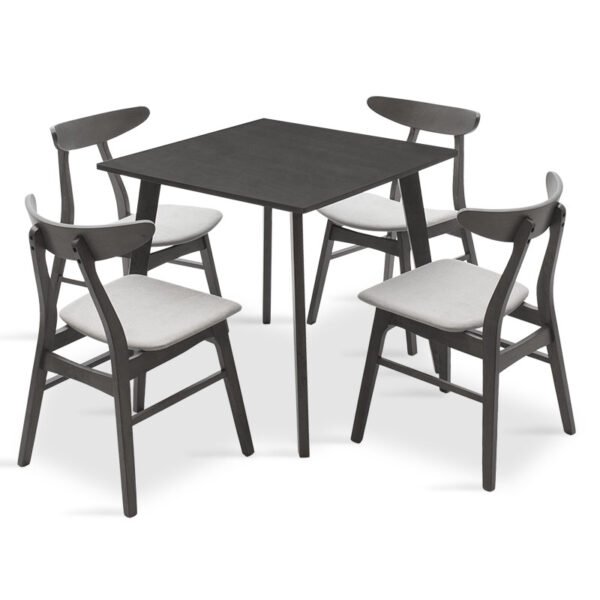 Tραπεζαρία Benson - Orlean House Genius σετ 5τμχ rustic grey - ύφασμα γκρι 80x80x75εκ