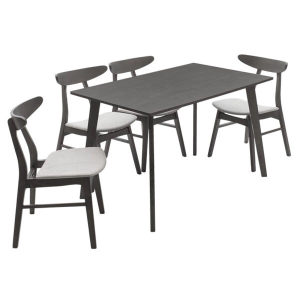 Tραπεζαρία Benson - Orlean House Genius σετ 5τμχ rustic grey-ύφασμα γκρι 120x75x75εκ - Image 3