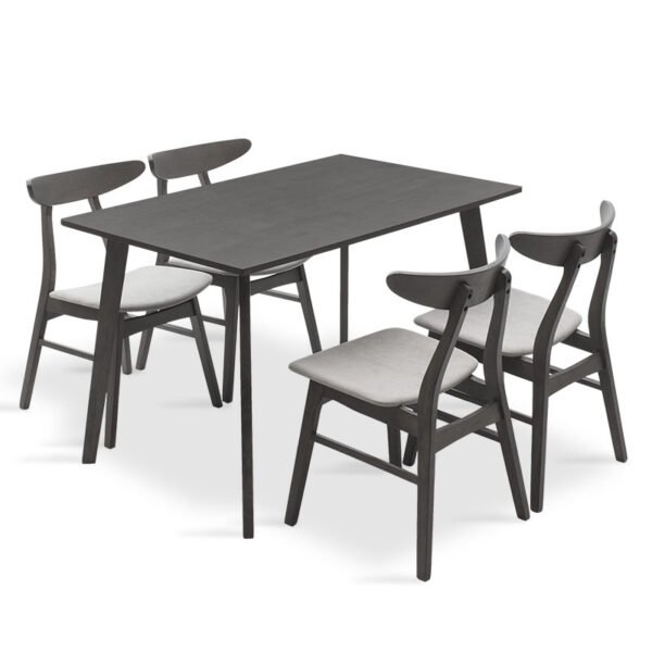 Tραπεζαρία Benson - Orlean House Genius σετ 5τμχ rustic grey-ύφασμα γκρι 120x75x75εκ