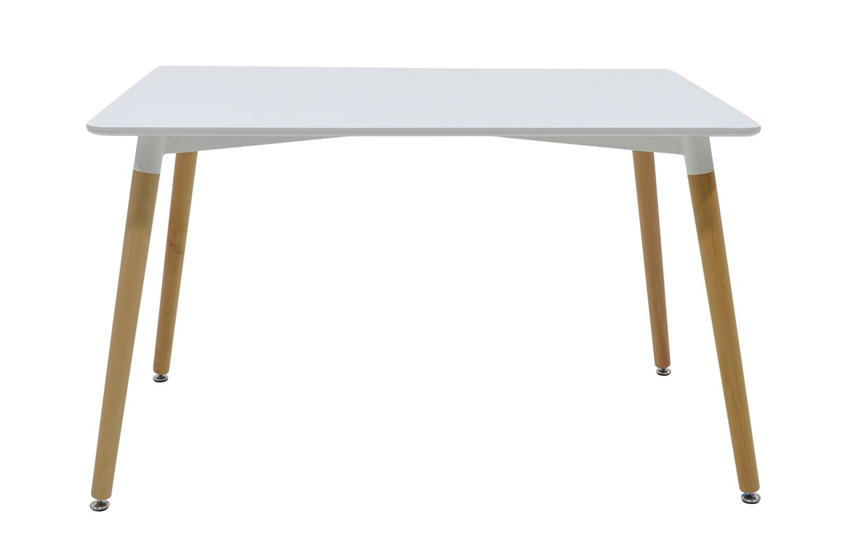 Tραπεζαρία Natali-Gaston σετ 5τμχ λευκό σε απόχρωση λευκό-φυσικό 120x80x73εκ - Image 5