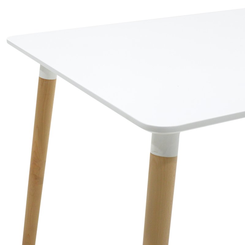 Tραπεζαρία Natali-Gaston σετ 5τμχ λευκό σε απόχρωση λευκό-φυσικό 120x80x73εκ - Image 6