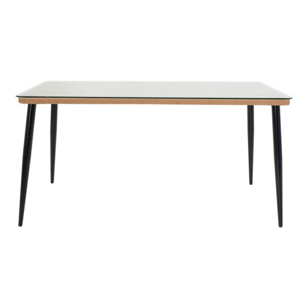 Τραπεζαρία Naoki U σετ 5τεμ House Genius rattan pe σε φυσική απόχρωση και μαύρο μέταλλο 160x90x78εκ - Image 3