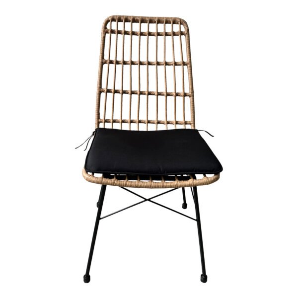 Τραπεζαρία Naoki U σετ 7τεμ House Genius rattan pe σε φυσική απόχρωση και μαύρο μέταλλο 160x90x78εκ - Image 6