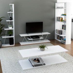 Φοιτητικό πακέτο επίπλων σαλονιού Tars House Genius λευκό σετ 4τεμ