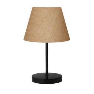 Επιτραπέζιο φωτιστικό PWL-1146 House Genius Ε27 μπεζ-μαύρο Φ22x37εκ