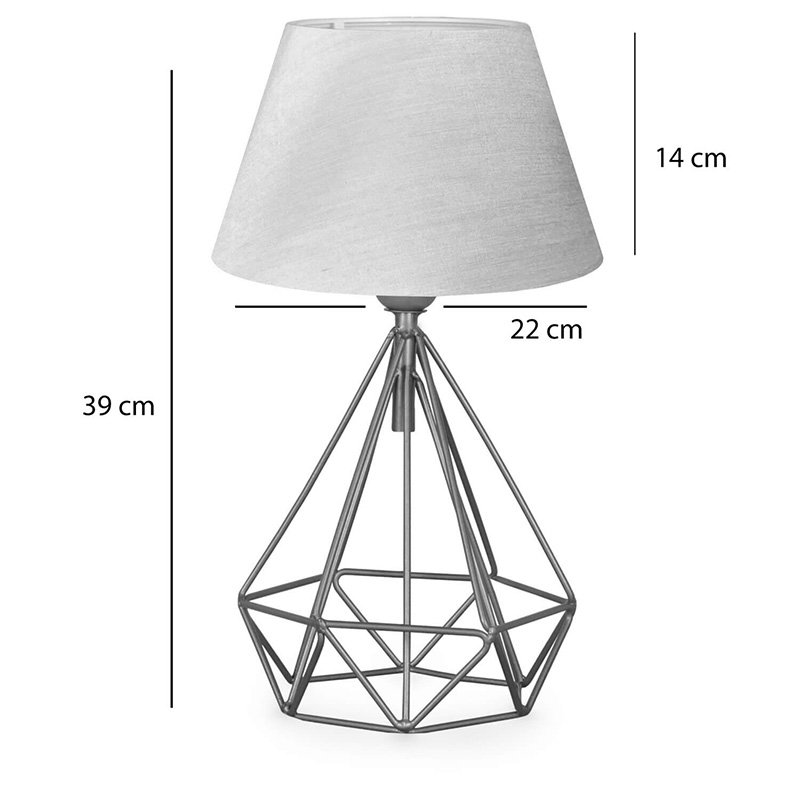 Επιτραπέζιο φωτιστικό PWL-1080 House Genius Ε27 μπεζ-χρυσό Φ22x39εκ - Image 2