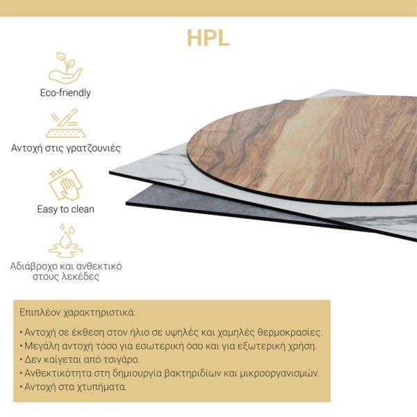 Επιφάνεια τραπεζιού Fervor House Genius HPL ivory 70x70εκ πάχους 12mm - Image 3