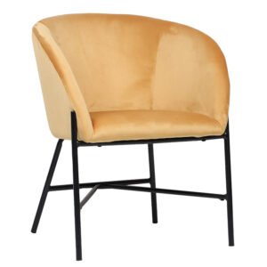 Πολυθρόνα Julia House Genius βελούδο κίτρινο 61x57x74εκ