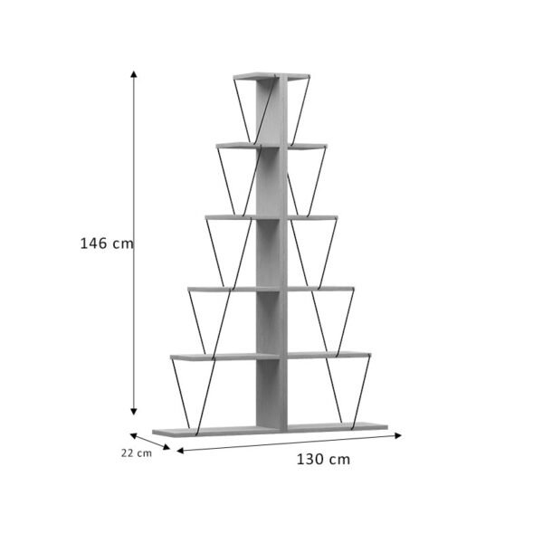 Βιβλιοθήκη mini Tars House Genius ανθρακί-μαύρο 130x22x146εκ - Image 4
