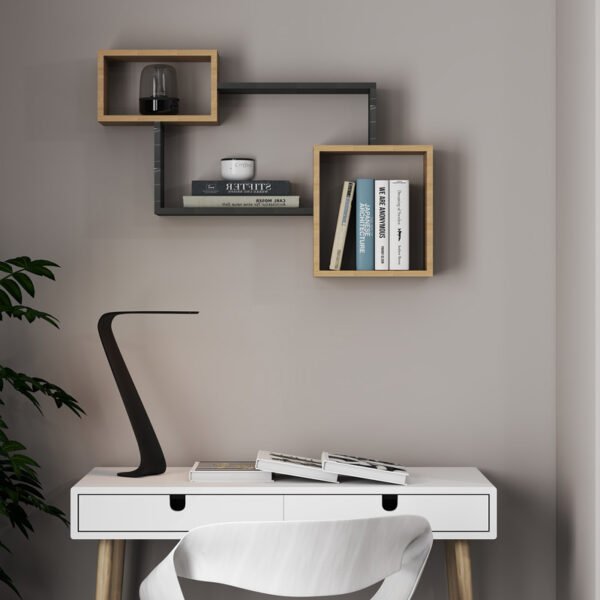 Ράφι τοίχου Beldra House Genius σε φυσική απόχρωση με όψη μαρμάρου 84x15x57.8εκ - Image 2