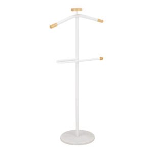 Καλόγερος ρούχων Jolma House Genius μέταλλο-ξύλο σε λευκή απόχρωση Φ30x111εκ