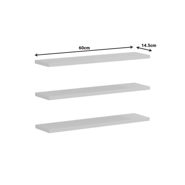 Ραφιέρα τοίχου Divar House Genius σε λευκή απόχρωση 60x14.5x1.8εκ - Image 3