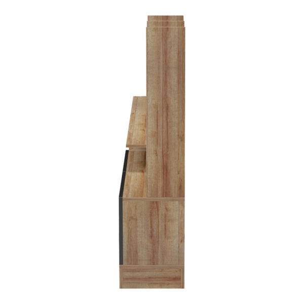 Σύνθετο σαλονιού Seruno House Genius σε απόχρωση oak με μαύρο μαρμάρου 170x25x100εκ - Image 5