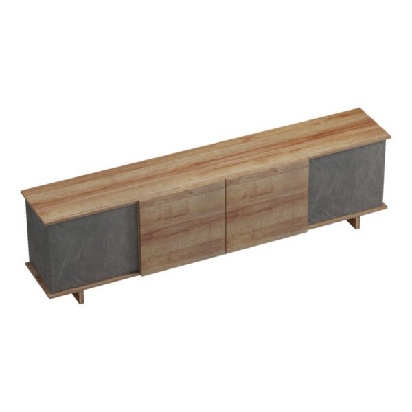Έπιπλο τηλεόρασης Zafore  pakoworld σε oak-καφέ antique απόχρωση 180x33x50εκ - Image 2
