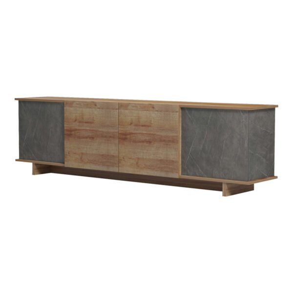 Έπιπλο τηλεόρασης Zafore  pakoworld σε oak-καφέ antique απόχρωση 180x33x50εκ - Image 5
