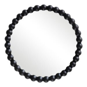 Καθρέπτης Specio House Genius ξύλο σε μαύρη απόχρωση Φ60x4.5εκ