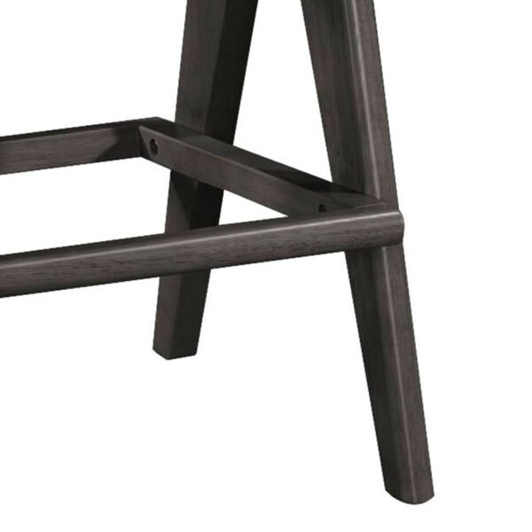 Σκαμπό bar Winslow House Genius ξύλο rubberwood μαύρο-pvc rattan φυσικό-ύφασμα γκρι 44.5x46x98εκ - Image 3