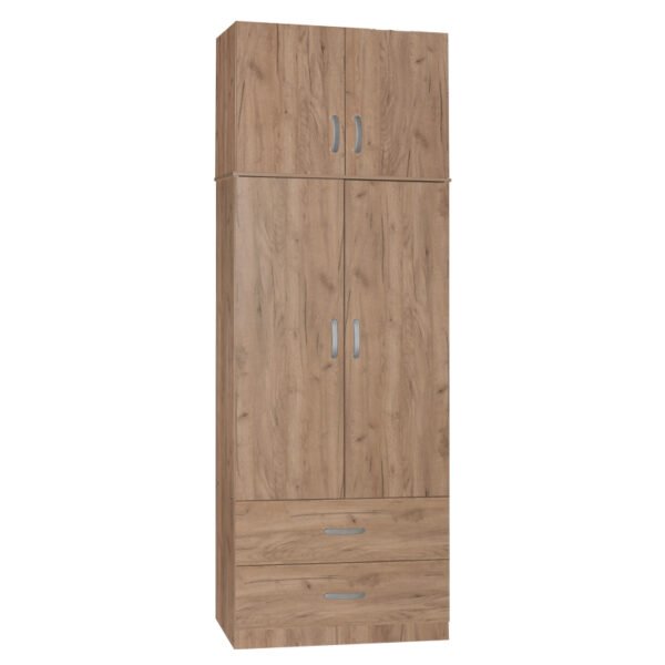 Ντουλάπα δίφυλλη και πατάρι Zelia House Genius φυσικό 79x42x240εκ.