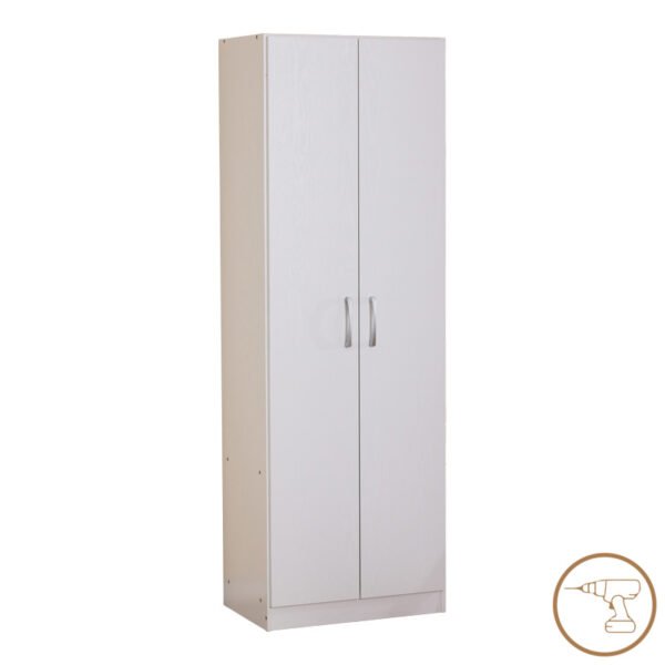 Ντουλάπα Jonar House Genius δίφυλλη λευκό χρώμα μελαμίνης 60x42x180εκ