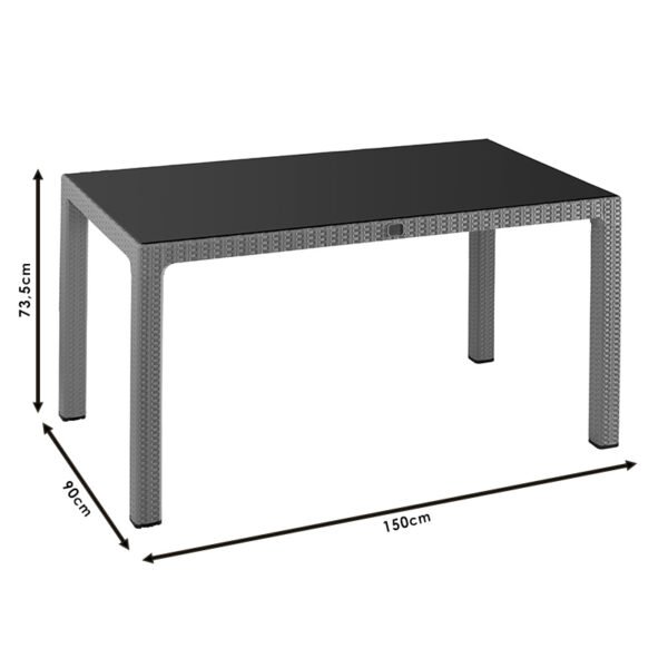 Τραπέζι Explore House Genius με UV protection PP καφέ 150x90x73.5εκ - Image 3