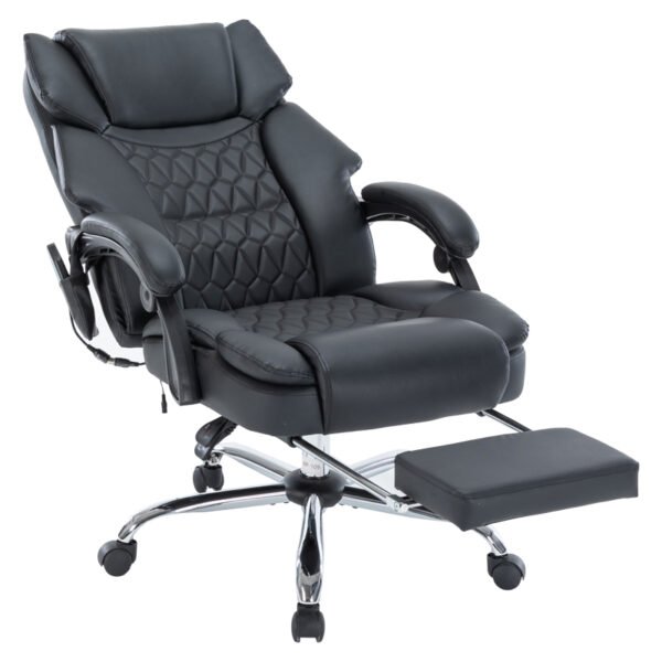 Καρέκλα γραφείου διευθυντή Thrive House Genius Premium Quality μηχανισμός massage-θερμαινόμενη πλάτη pu μαύρο - Image 2