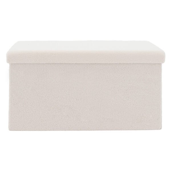 Σκαμπό-μπαούλο Forward House Genius ύφασμα μπουκλέ ivory 76.5x38x37.5εκ - Image 2