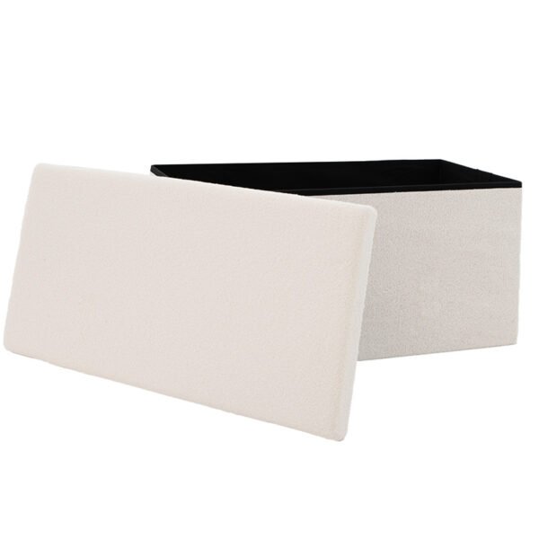 Σκαμπό-μπαούλο Forward House Genius ύφασμα μπουκλέ ivory 76.5x38x37.5εκ - Image 3