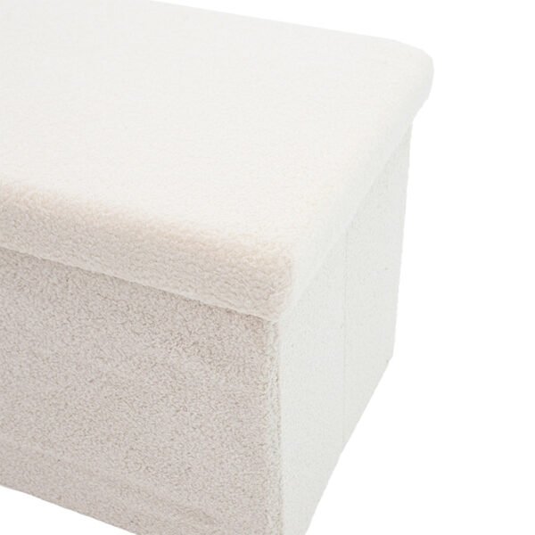 Σκαμπό-μπαούλο Forward House Genius ύφασμα μπουκλέ ivory 76.5x38x37.5εκ - Image 4