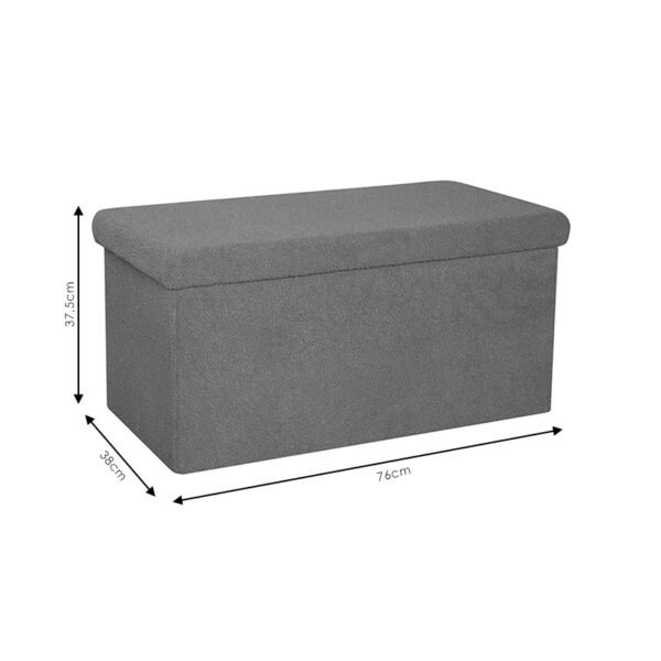 Σκαμπό-μπαούλο Forward House Genius ύφασμα μπουκλέ ivory 76.5x38x37.5εκ - Image 5
