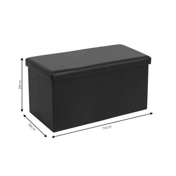 Σκαμπό-μπαούλο Cooperation House Genius pu μαύρο 76x38x38εκ - Image 5