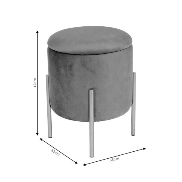 Σκαμπό Creativity House Genius βελούδο σάπιο μήλο-χρυσό Φ35x42εκ - Image 4
