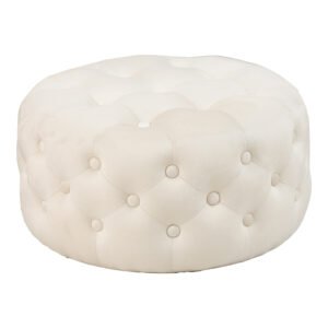 Σκαμπό-πουφ Ferdia House Genius βελούδο κρεμ Φ59x28.5εκ