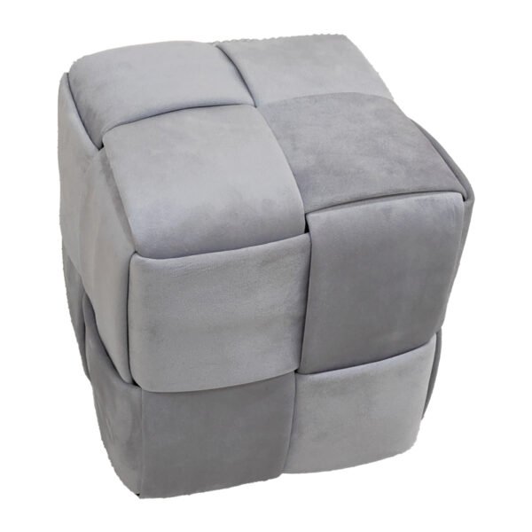 Σκαμπό Jisko House Genius γκρι βελούδο 38x38x40εκ