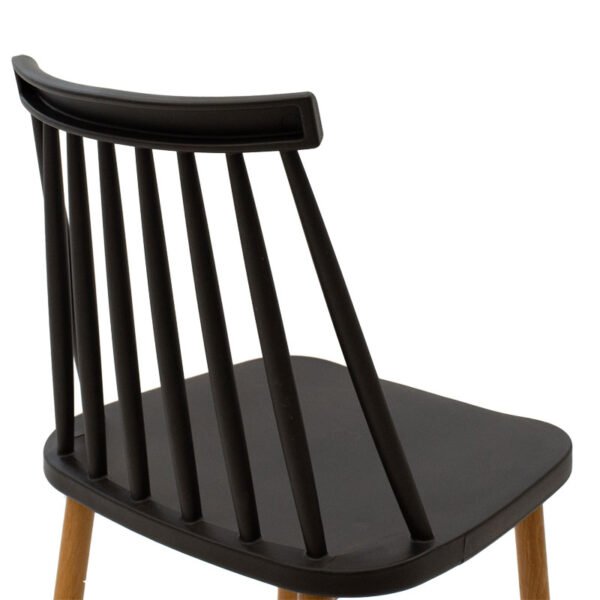 Σκαμπό μπαρ Aurora House Genius PP μαύρο-φυσικό πόδι 42x49x109εκ - Image 6