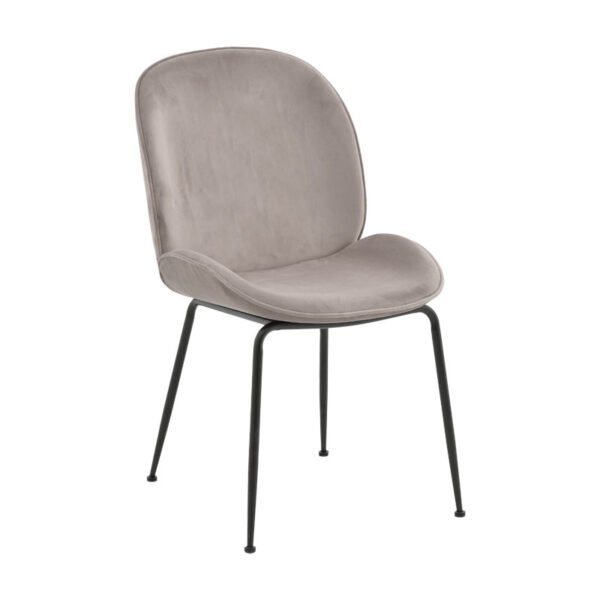 Καρέκλα Adelaide House Genius γκρι βελούδο-πόδι μαύρο μέταλλο 47x64x88εκ