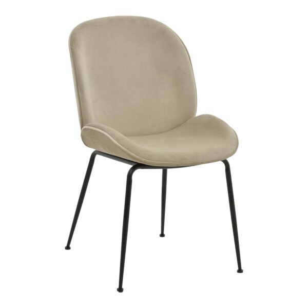 Καρέκλα Adelaide House Genius μπεζ βελούδο-πόδι μέταλλο μαύρο 47x64x88εκ