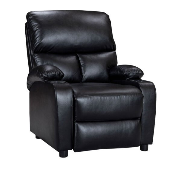 Πολυθρόνα relax με ποτηροθήκη Gartia House Genius μαύρο pu 79x94x102εκ