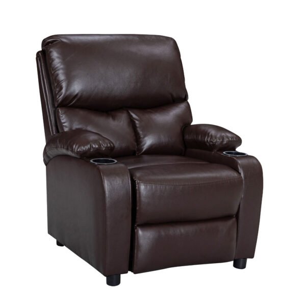Πολυθρόνα relax με ποτηροθήκη Gartia House Genius  καφέ PU 79x94x102εκ