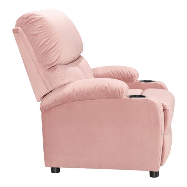 Πολυθρόνα relax με ποτηροθήκη Gartia House Genius βελούδο σε απόχρωση σάπιο μήλο 79x94x102εκ - Image 4