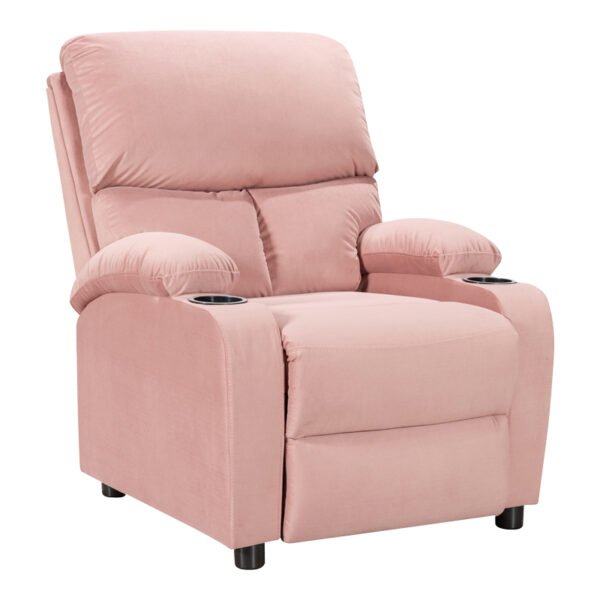 Πολυθρόνα relax με ποτηροθήκη Gartia House Genius βελούδο σε απόχρωση σάπιο μήλο 79x94x102εκ