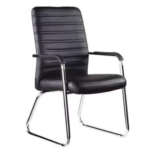 Καρέκλα επισκέπτη Sefine House Genius μαύρο pu-πόδι χρωμίου 53x45x97εκ