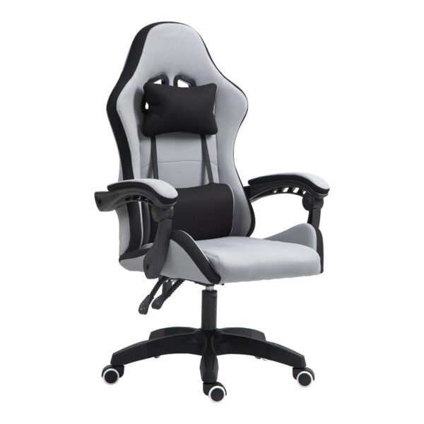 Καρέκλα γραφείου gaming Gline House Genius μαύρο-γκρι ύφασμα μαύρο pp 60x59x118εκ