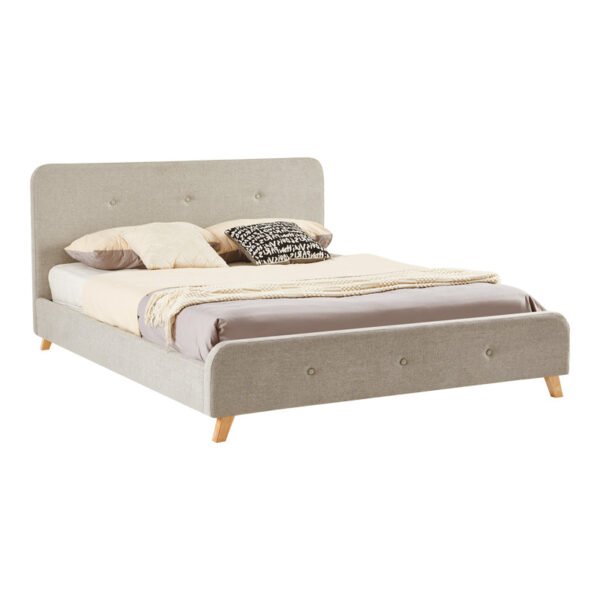 Κρεβάτι διπλό Restel House Genius ύφασμα γκρι-μπεζ 160x200εκ