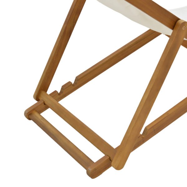 Σεζλόνγκ Franclow House Genius ξύλο ακακίας φυσικό-πανί pvc λευκό - Image 5