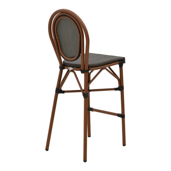 Σκαμπό μπαρ Dezyan House Genius καρυδί αλουμίνιο-γκρι  textilene 41.5x53.5x116εκ - Image 2