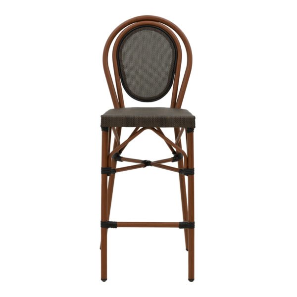 Σκαμπό μπαρ Dezyan House Genius καρυδί αλουμίνιο-γκρι  textilene 41.5x53.5x116εκ - Image 4